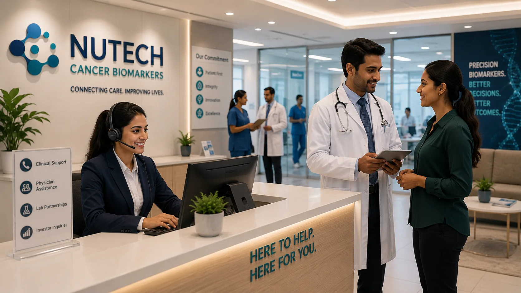 Healthcare professional preparing for a patient consultation and sample collection