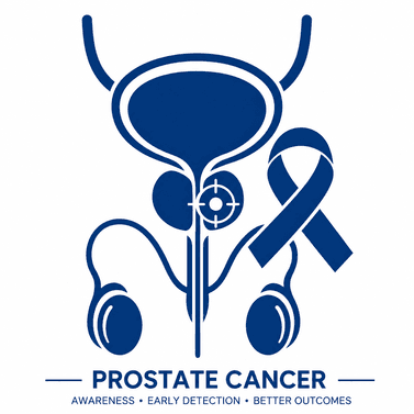 Prostate cancer awareness and early detection illustration